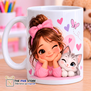 Taza en color blanco 11 oz - Niña